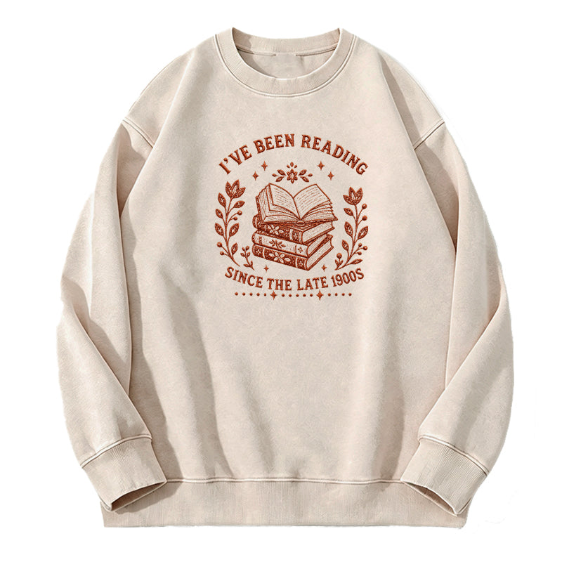 Embroidered Reading Since The Late 1990s Washed Crewneck Sweatshirt