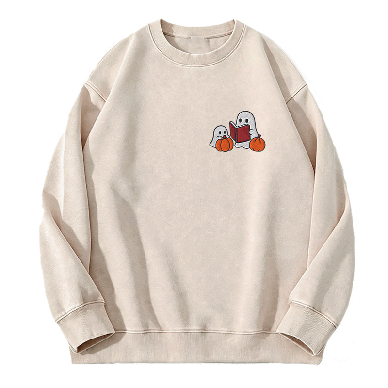 Embroidered Ghost Stories Washed Crewneck Sweatshirt