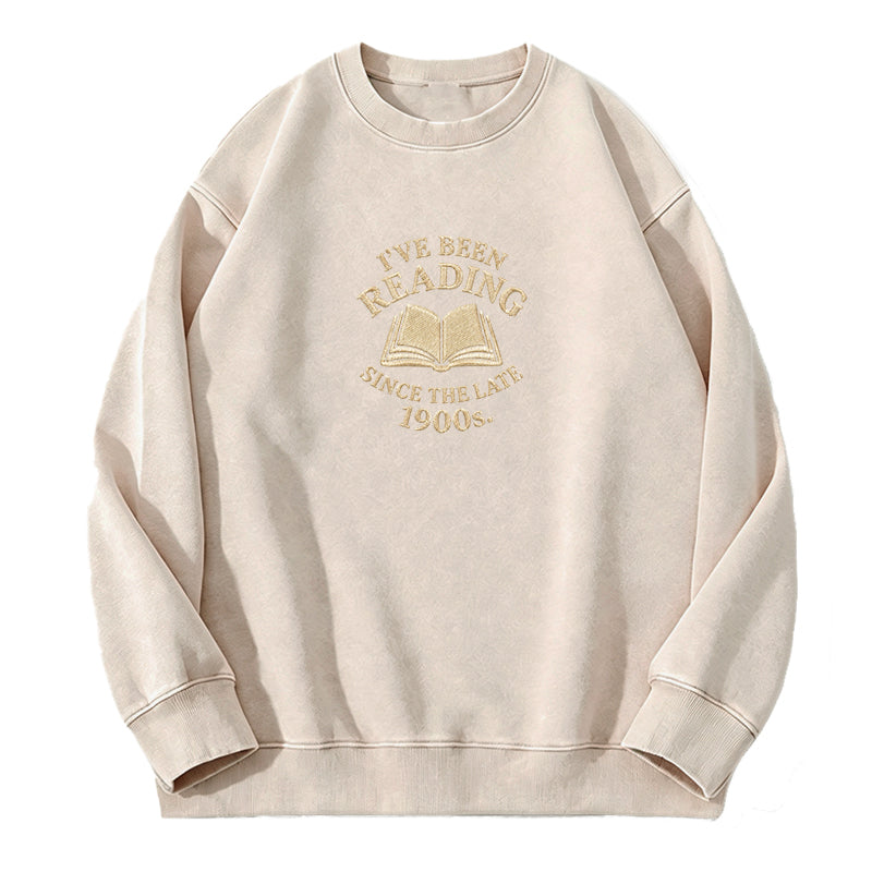 Embroidered Reading Since The Late 1990s Washed Crewneck Sweatshirt