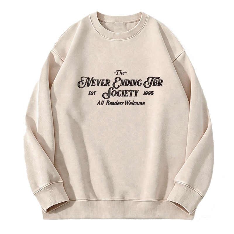 Embroidered TBR Society Washed Crewneck Sweatshirt