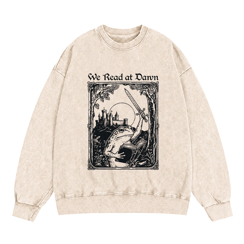 We Read At Dawn Frog Washed Crewneck Sweatshirt