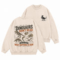 Retro Dinosaur Didn't Read Washed Crewneck Sweatshirt