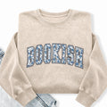Embroidered Retro Bookish Washed Crewneck Sweatshirt