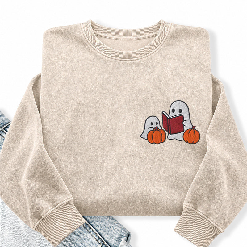 Embroidered Ghost Stories Washed Crewneck Sweatshirt