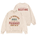 Funny Books And Pajamas Washed Crewneck Sweatshirt