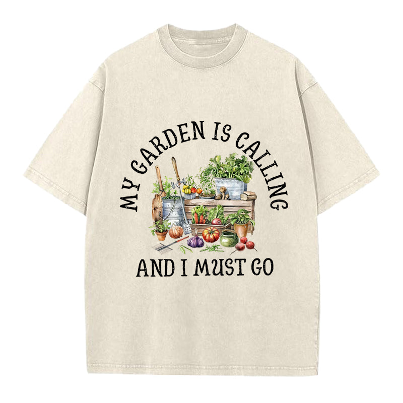 My Garden is Calling Washed Crew Neck T-Shirt