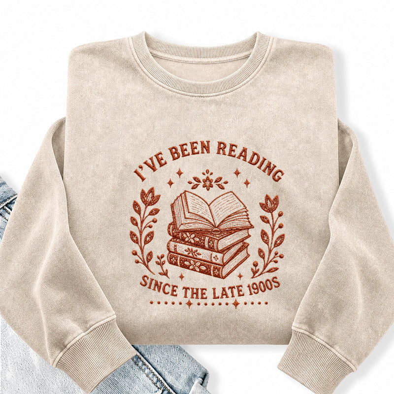 Embroidered Reading Since The Late 1990s Washed Crewneck Sweatshirt