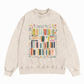 Floral Bookshelf Washed Crewneck Sweatshirt
