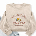 Embroidered Anti Social Book Club Washed Crewneck Sweatshirt