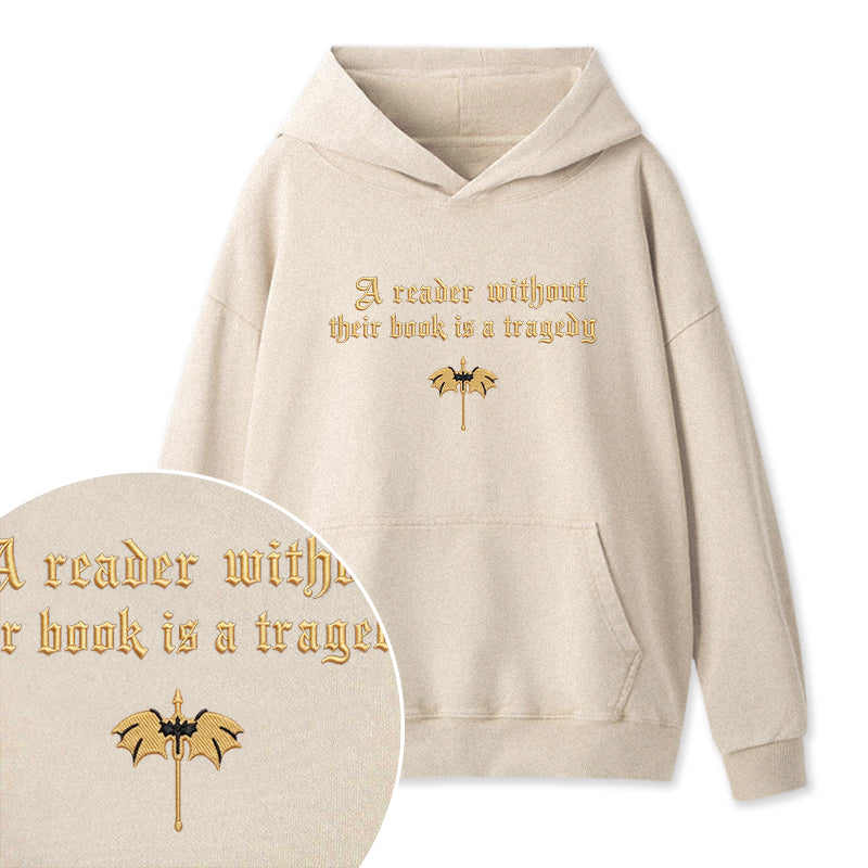 Embroidered Dragon Rider Book Lover Washed Hoodie