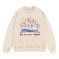 Just One More Chapter Blooming Book Washed Crewneck Sweatshirt
