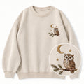 Embroidered Night Owl Washed Crewneck Sweatshirt