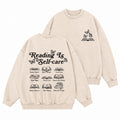Reading Is Self Care Book Lover Washed Crewneck Sweatshirt