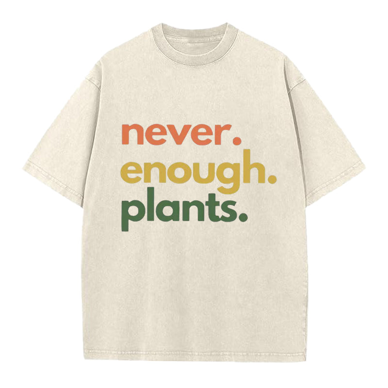 Vintage Never Enough Plants Washed Crew Neck T-Shirt