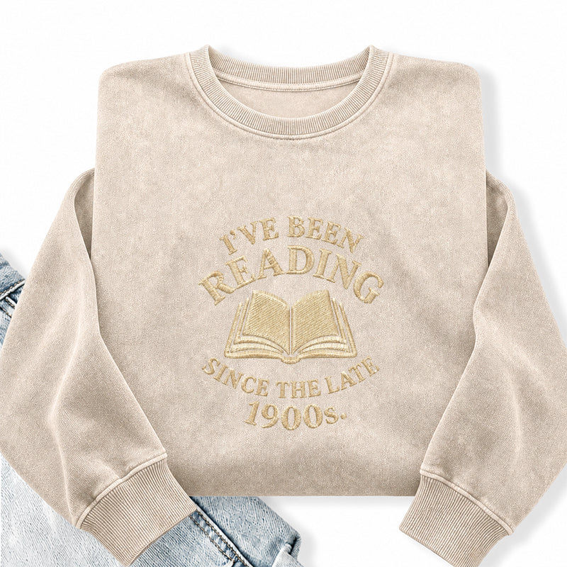 Embroidered Reading Since The Late 1990s Washed Crewneck Sweatshirt