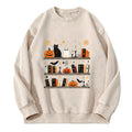 Halloween Book Shelf Washed Crewneck Sweatshirt