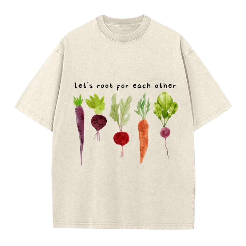 Let‘s Root for Each Other Washed Crew Neck T-Shirt