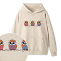Embroidered Cute Owl Washed Hoodie