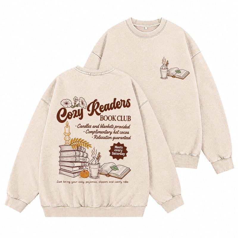 Cozy Readers Book Club Washed Crewneck Sweatshirt