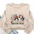 Embroidered Chick Or Treat Washed Crewneck Sweatshirt