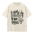 Easily Distracted By Plants Washed Crew Neck T-Shirt