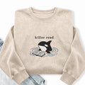 Embroidered Killer Read Orca Washed Crewneck Sweatshirt