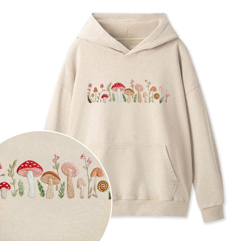 Embroidered Enchanted Mushroom Washed Hoodie