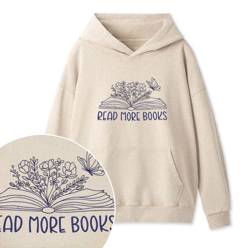 Embroidered Floral Read More Books Washed Hoodie
