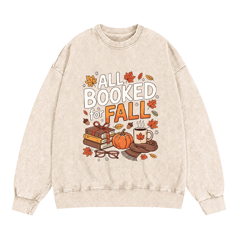 All Booked For Fall Washed Crewneck Sweatshirt