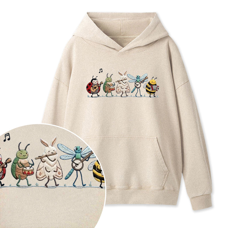 Embroidered Bug Orchestra Washed Hoodie
