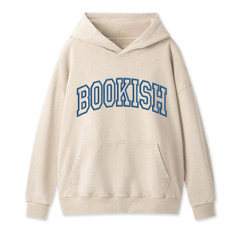 Embroidered Classic Bookish Washed Hoodie