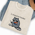 Embroidered I Require Books Washed Crew Neck T-Shirt