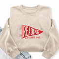 Embroidered Reading Is My Favorite Sport Washed Crewneck Sweatshirt