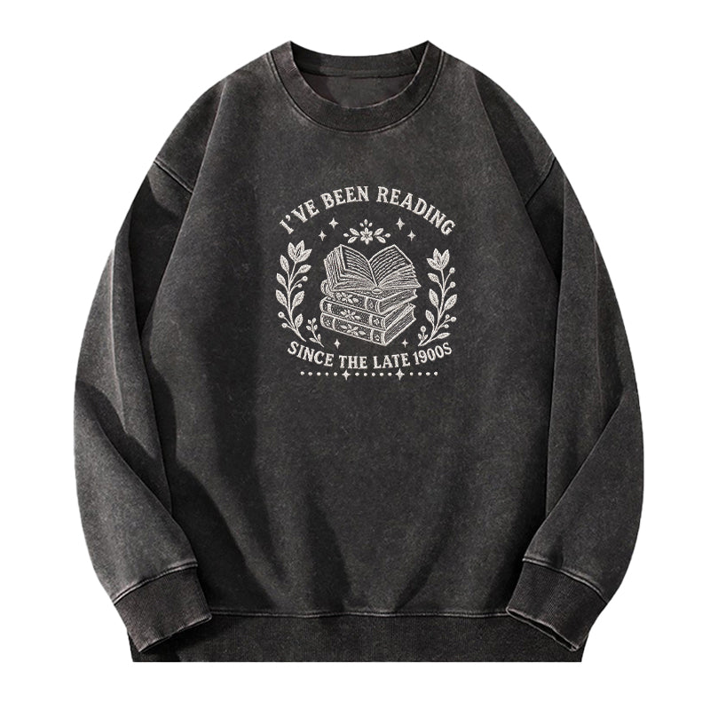 Embroidered Reading Since The Late 1990s Washed Crewneck Sweatshirt