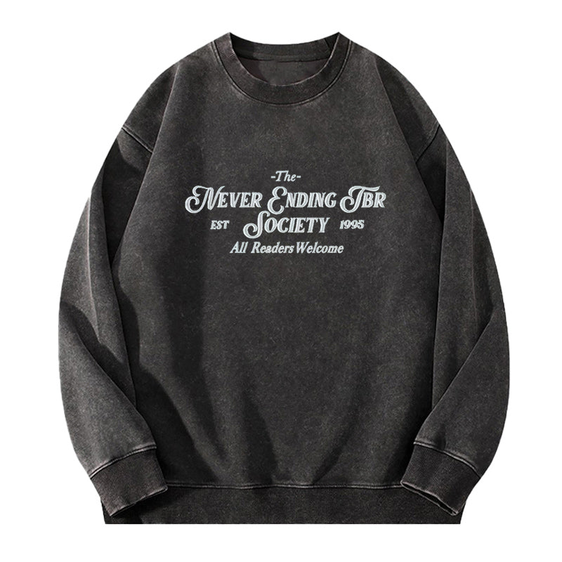 Embroidered TBR Society Washed Crewneck Sweatshirt