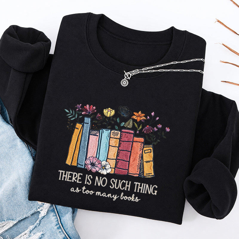 Embroidered Floral Book Classic Crewneck Sweatshirt