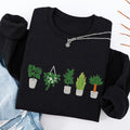 Embroidered Houseplant Classic Crewneck Sweatshirt