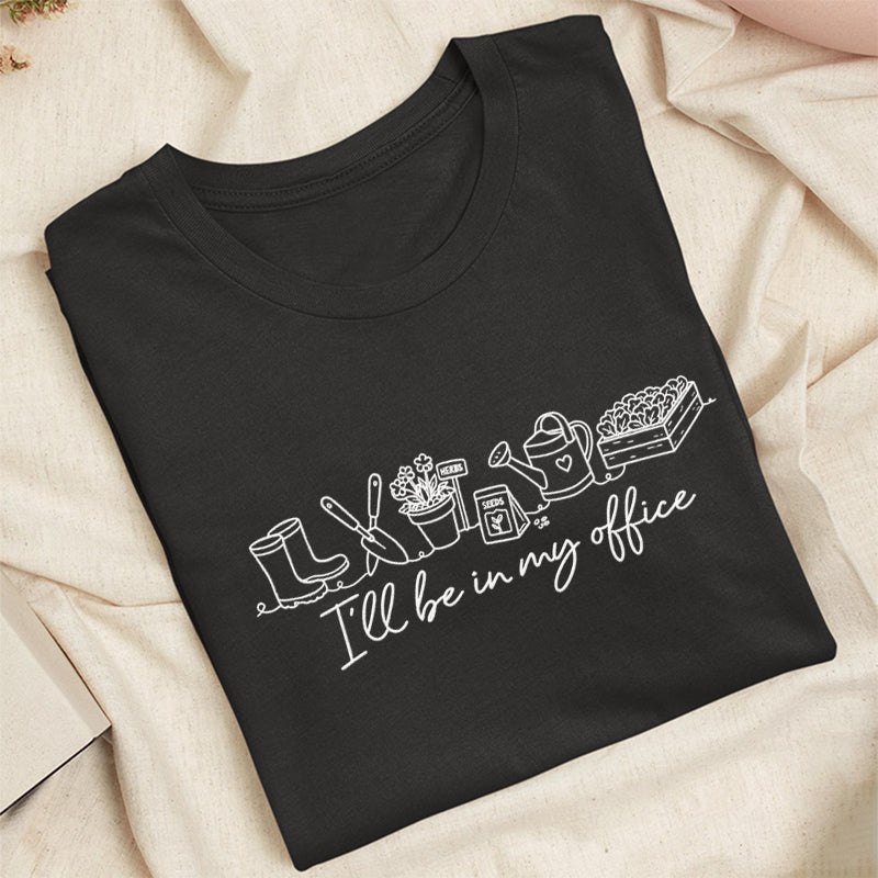 Embroidered I'll be in My Office Classic Adult Unisex Crew Neck T-Shirt