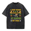 Work in Garden and Hangout with Dog Washed Crew Neck T-Shirt