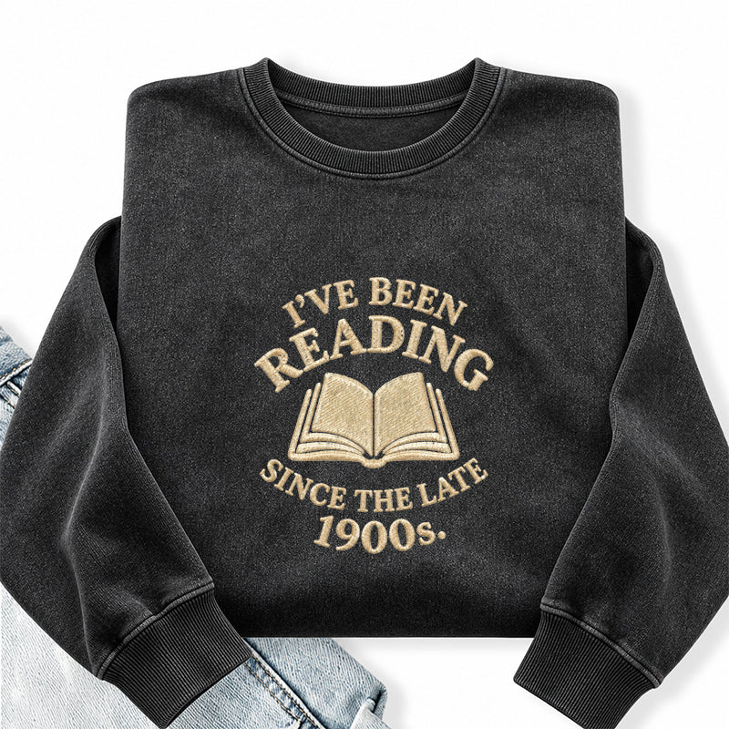 Embroidered Reading Since The Late 1990s Washed Crewneck Sweatshirt