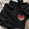 Embroidered Book Lover Classic Quarter Zip Sweatshirt