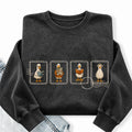 Embroidered Silly Goose Reading Washed Crewneck Sweatshirt