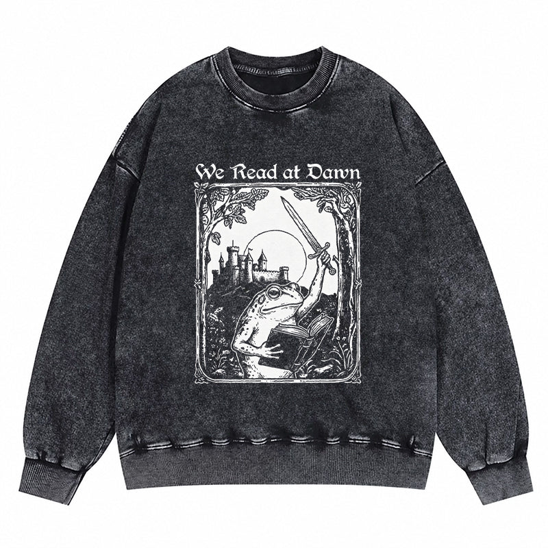 We Read At Dawn Frog Washed Crewneck Sweatshirt