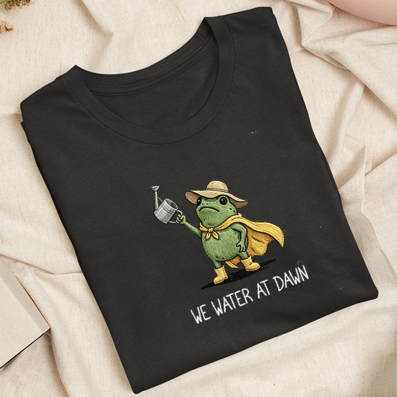 Embroidered We Water At Dawn Classic Adult Unisex Crew Neck T-Shirt