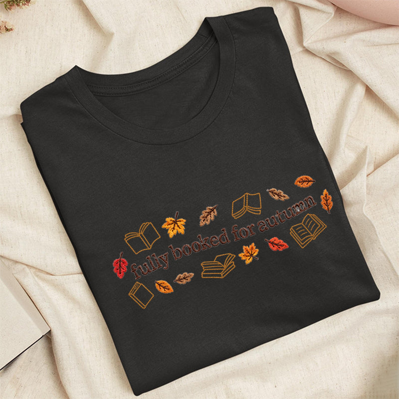 Embroidered Booked for Autumn Classic Adult Unisex Crew Neck T-Shirt