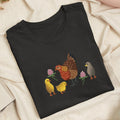 Embroidered Hen & Chicks Classic Adult Unisex Crew Neck T-Shirt