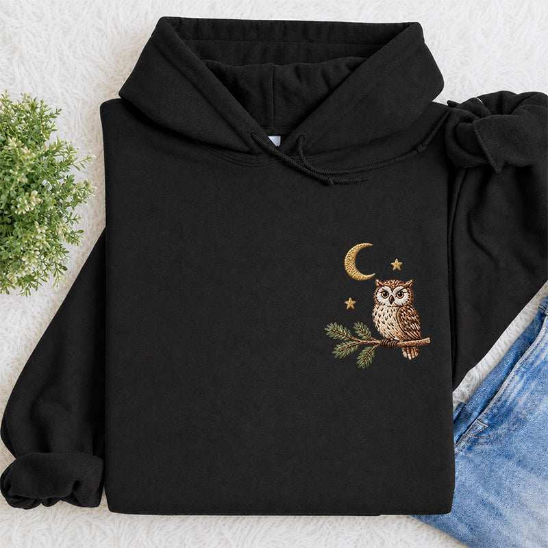 Embroidered Night Owl Classic Adult Unisex Hoodie