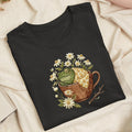Embroidered Frog in Teacup Classic Adult Unisex Crew Neck T-Shirt