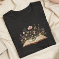 Embroidered Floral Book Classic Adult Unisex Crew Neck T-Shirt