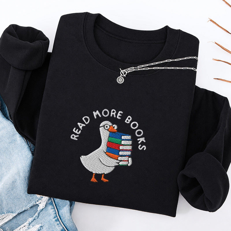 Embroidered Read More Books Goose Classic Crewneck Sweatshirt
